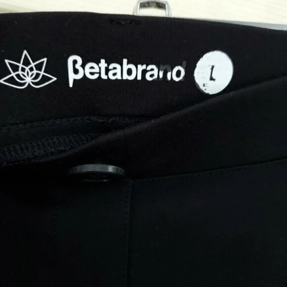 Betabrand Classic Dress Yoga Pants Straight Leg Pull On L Black